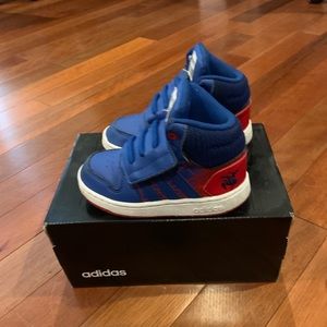 Toddler boys Adidas Hoops Mid Spider-Man sneakers
